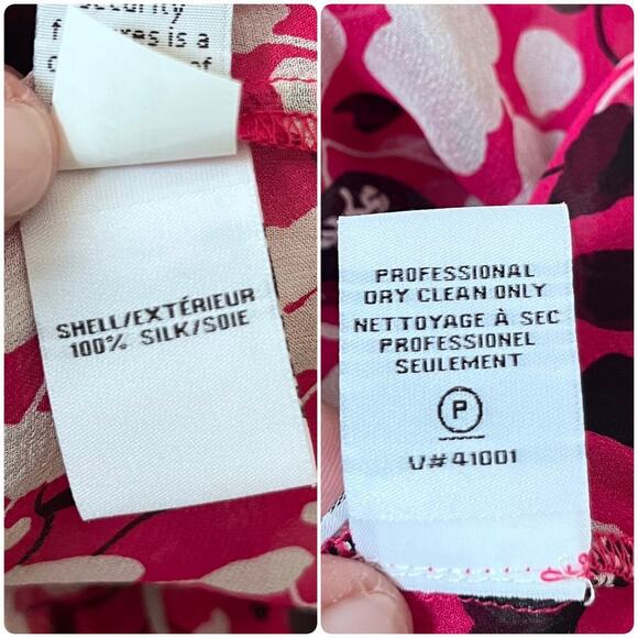 Diane Von Furstenberg Tiny Pull Lorelei Two Sheer Silk Button Blouse Size 10 - Picture 12 of 13